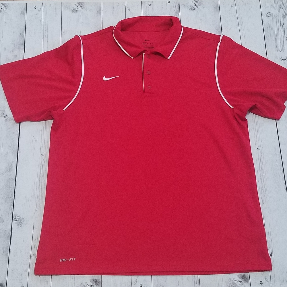 Nike Dri Fit Large Mens Red Short sleeve shirt